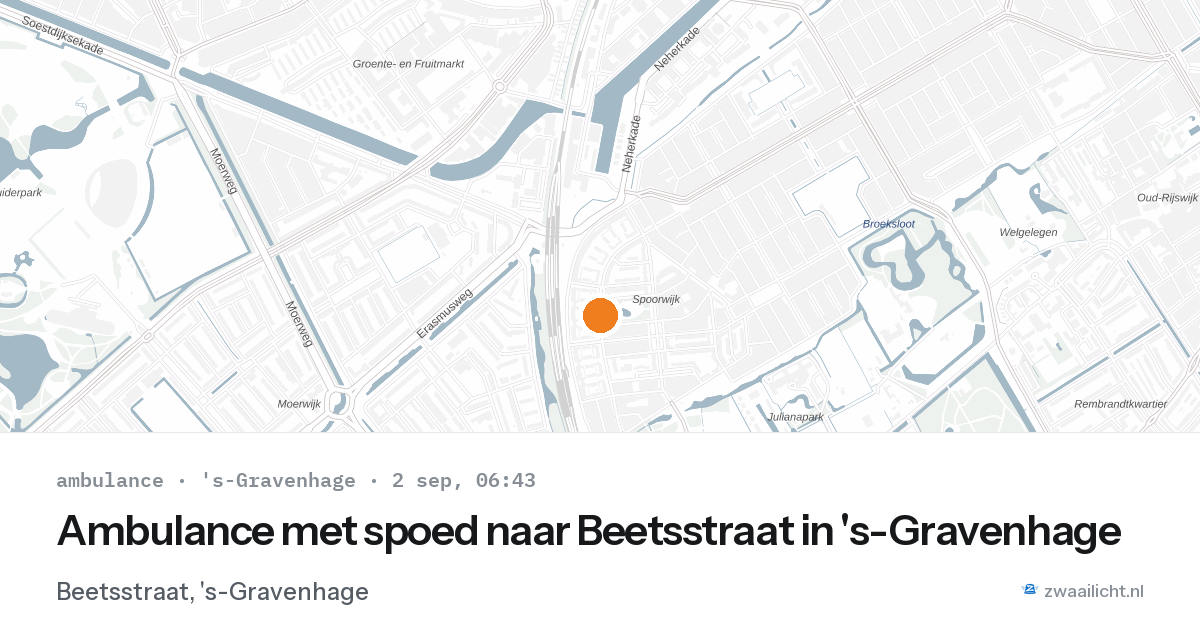 Ambulance met spoed naar Beetsstraat in 's-Gravenhage — 2 sep 2026