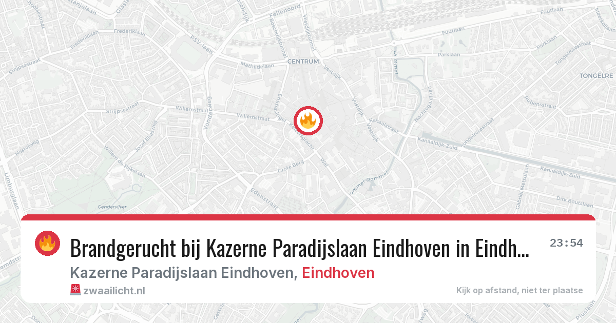 Brandgerucht bij Kazerne Paradijslaan Eindhoven in Eindhoven — 14 feb 2026