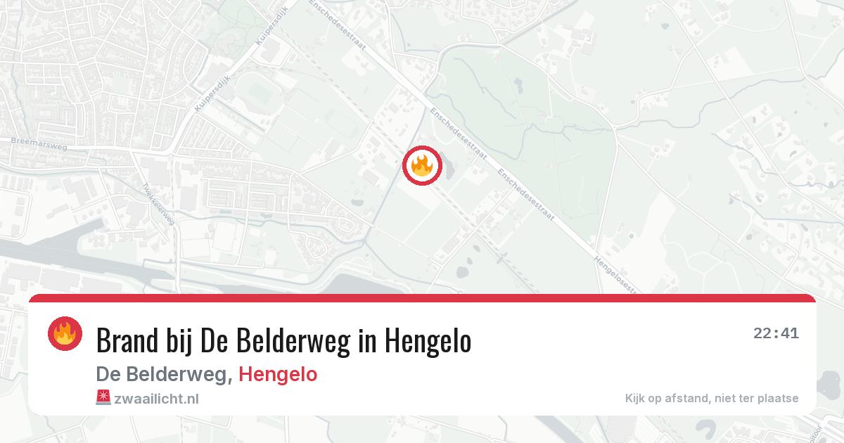 Brand bij De Belderweg in Hengelo — 19 jun 2026