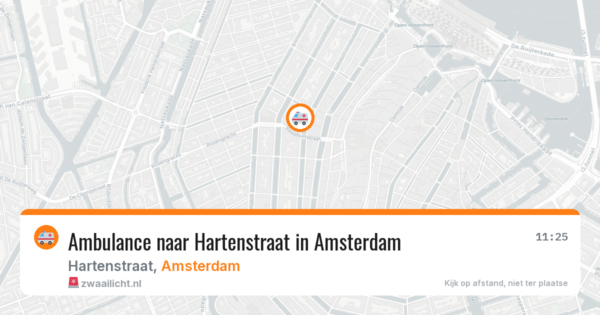Ambulance naar Hartenstraat in Amsterdam — 9 mrt 2026