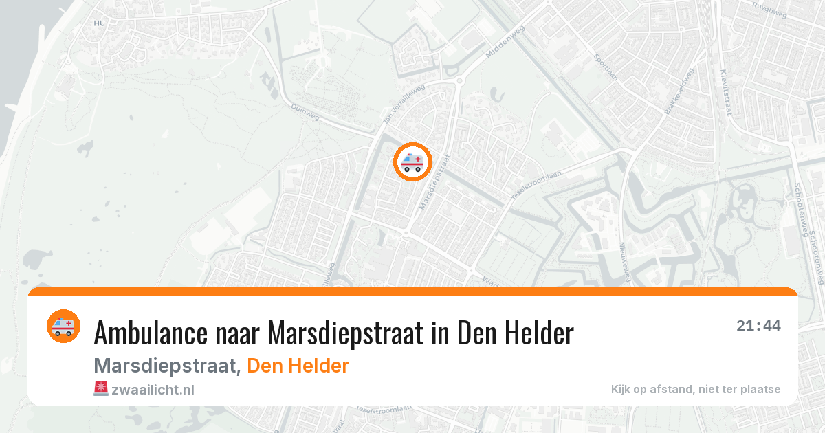 Ambulance naar Marsdiepstraat in Den Helder — 14 aug 2026
