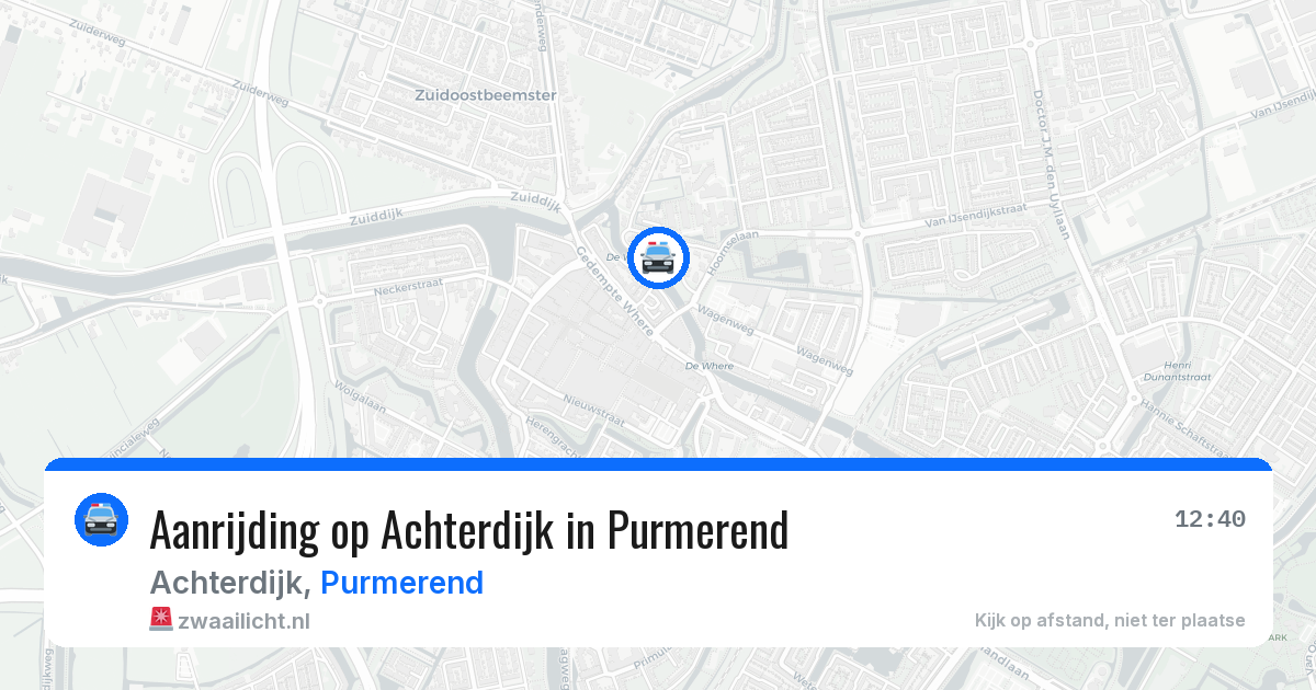 Aanrijding op Achterdijk in Purmerend — 26 mrt 2026