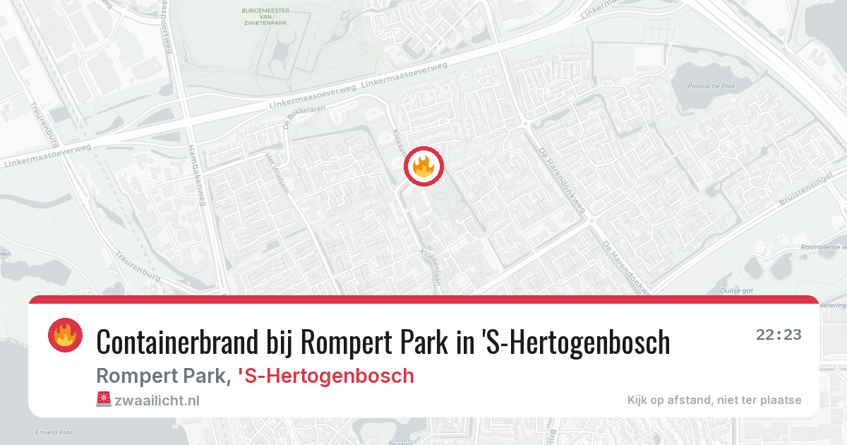 Containerbrand bij Rompert Park in 'S-Hertogenbosch — 10 apr 2026