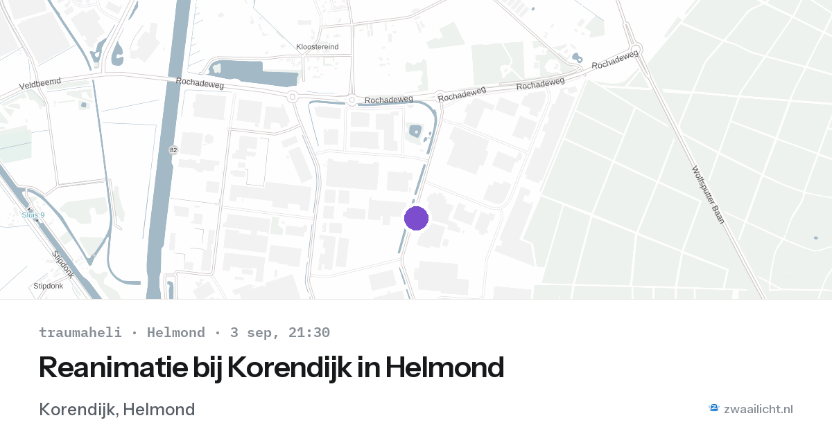 Reanimatie bij Korendijk in Helmond — 3 sep 2026
