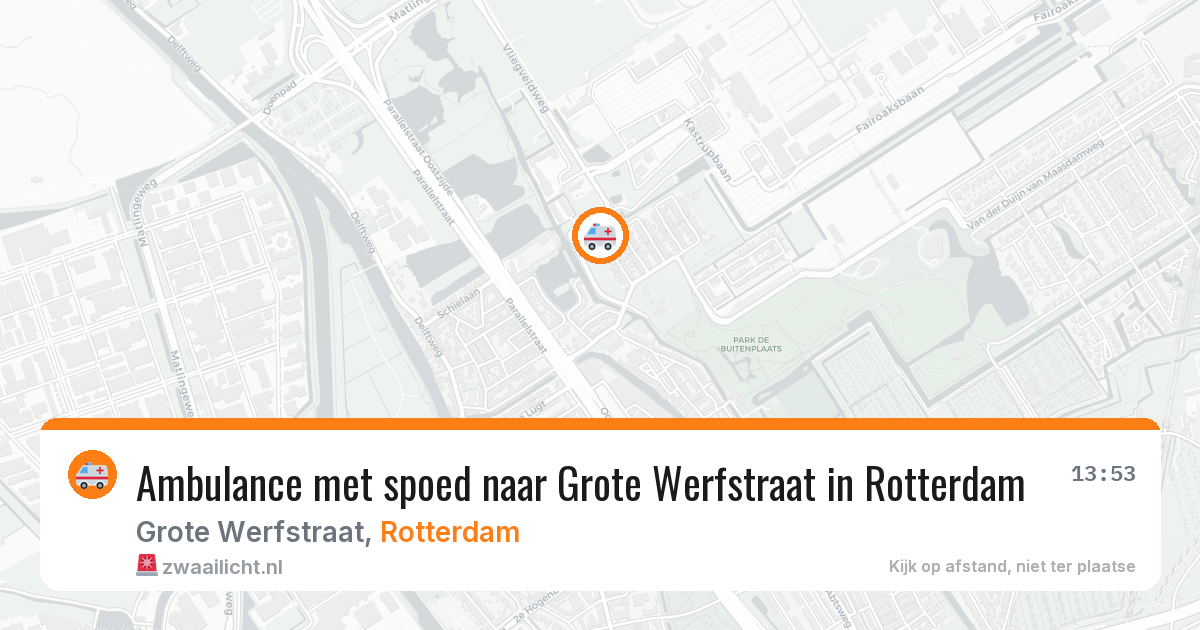 Ambulance met spoed naar Grote Werfstraat in Rotterdam — 27 jun 2026