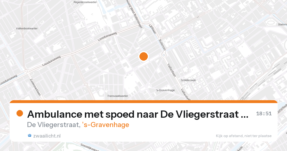 Ambulance met spoed naar De Vliegerstraat in 's-Gravenhage — 27 aug 2026