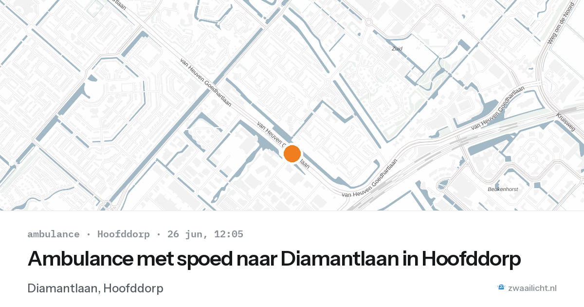 Ambulance met spoed naar Diamantlaan in Hoofddorp — 26 jun 2026