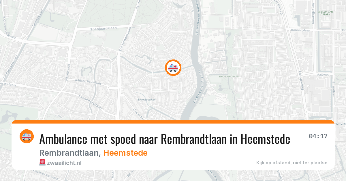 Ambulance met spoed naar Rembrandtlaan in Heemstede — 20 jul 2026