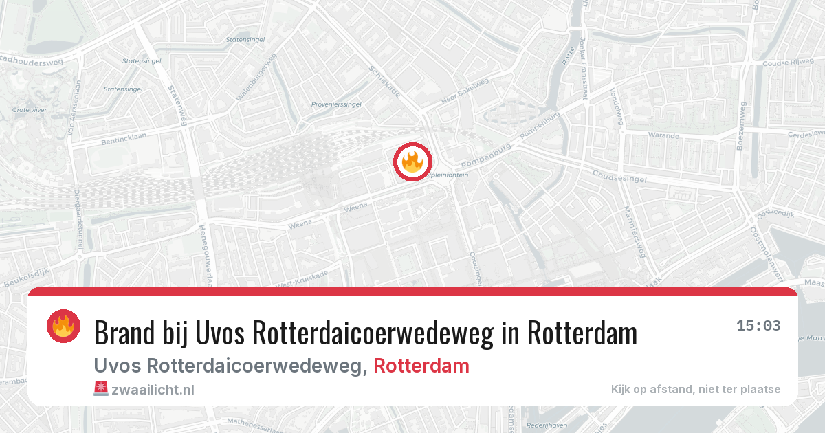 Brand bij Uvos Rotterdaicoerwedeweg in Rotterdam — 8 apr 2026