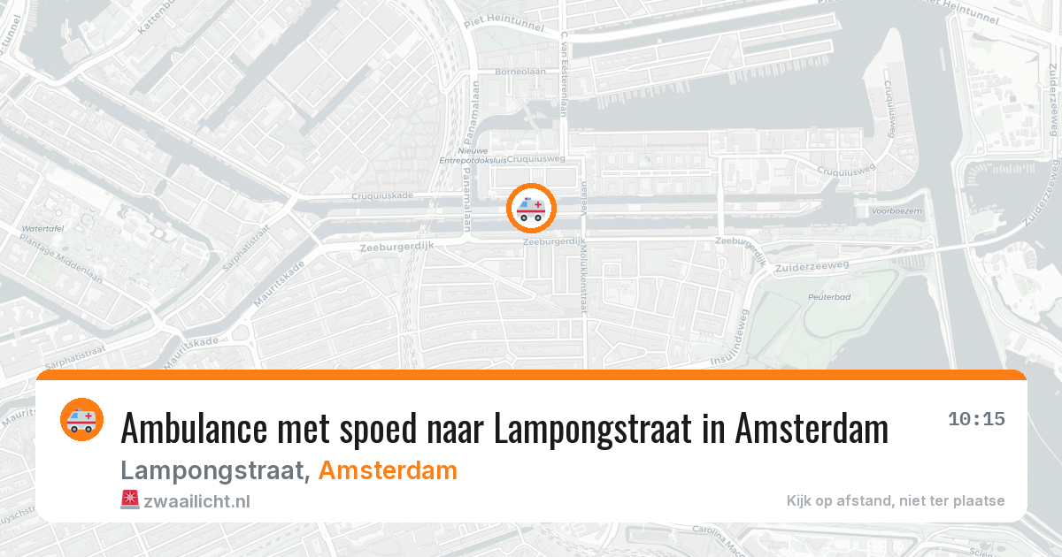 Ambulance met spoed naar Lampongstraat in Amsterdam — 5 jul 2026