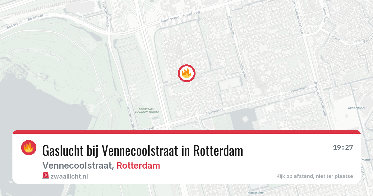 Gaslucht bij Vennecoolstraat in Rotterdam — 11 jul 2026