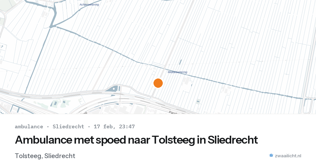Ambulance met spoed naar Tolsteeg in Sliedrecht — 17 feb 2026