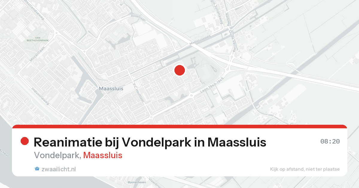 Reanimatie bij Vondelpark in Maassluis — 21 aug 2026