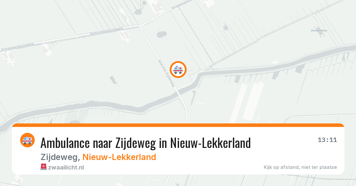 Ambulance naar Zijdeweg in Nieuw-Lekkerland — 25 jul 2026