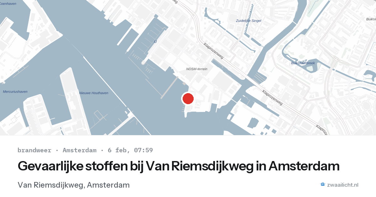 Gevaarlijke stoffen bij Van Riemsdijkweg in Amsterdam — 6 feb 2026