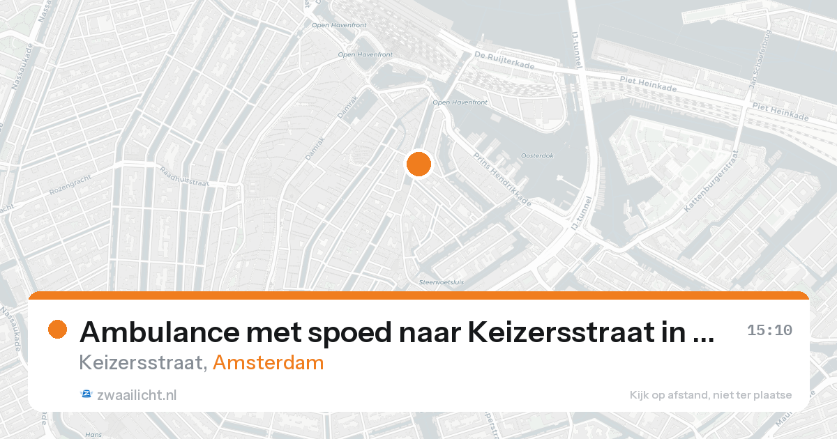 Ambulance met spoed naar Keizersstraat in Amsterdam — 20 aug 2026