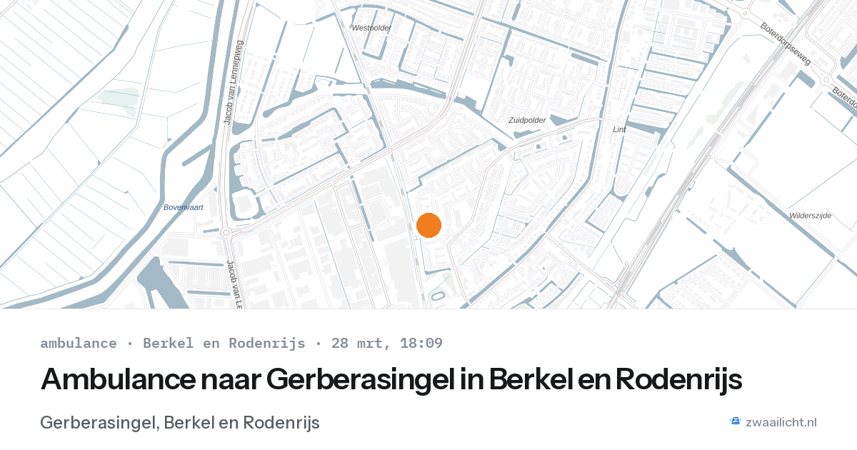 Ambulance naar Gerberasingel in Berkel en Rodenrijs — 28 mrt 2026