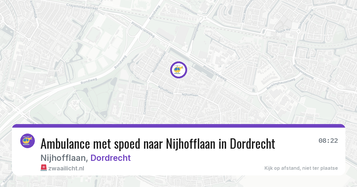 Ambulance met spoed naar Nijhofflaan in Dordrecht — 9 jul 2026