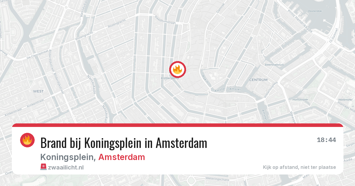 Brand bij Koningsplein in Amsterdam — 26 mei 2026