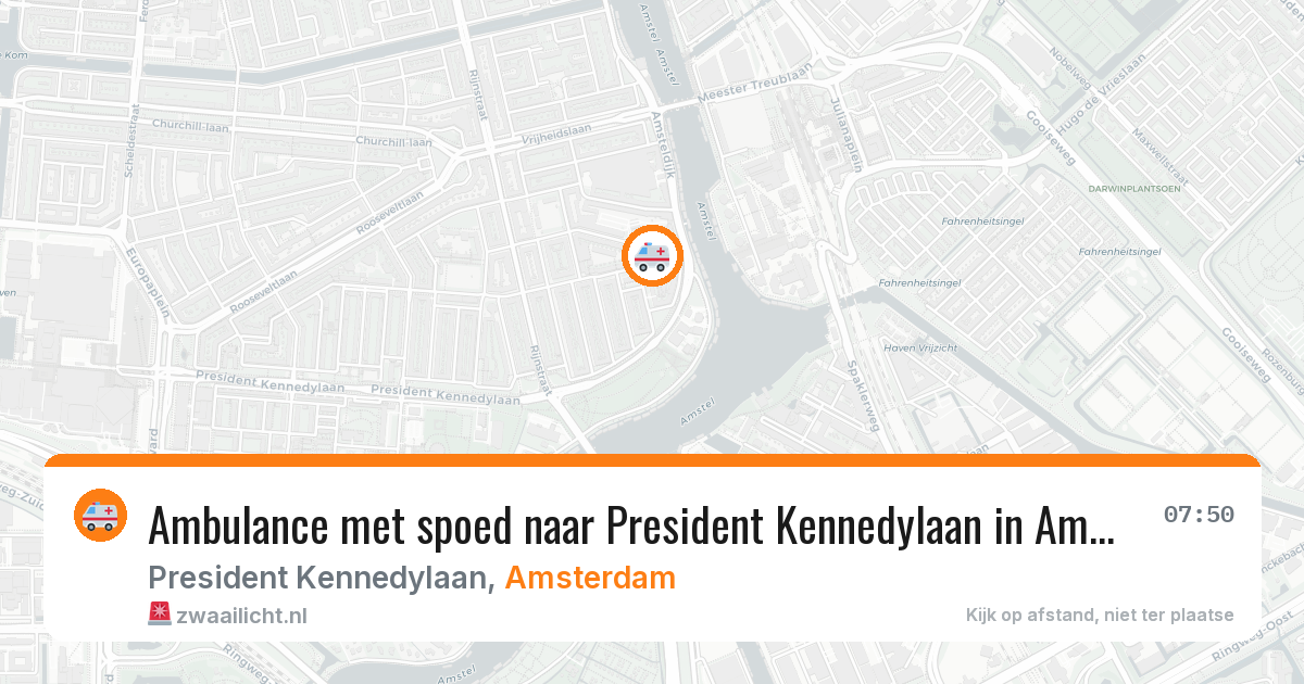 Ambulance met spoed naar President Kennedylaan in Amsterdam — 28 mrt 2026