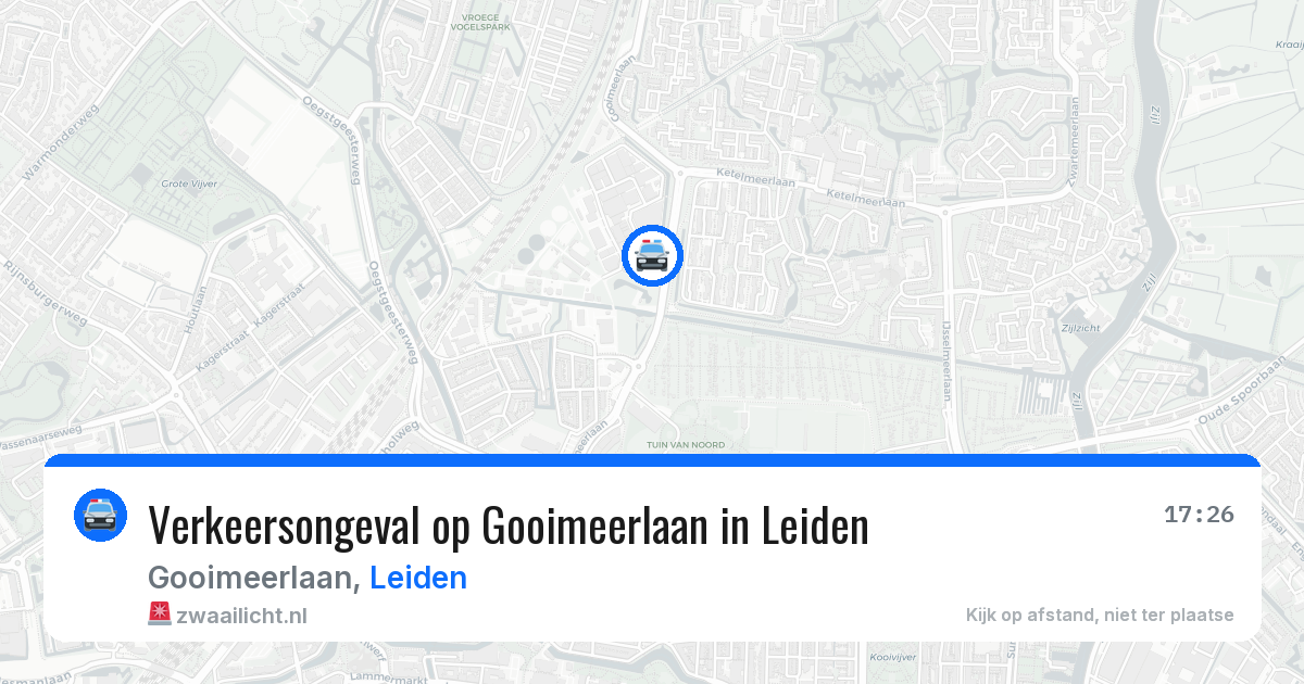 Verkeersongeval op Gooimeerlaan in Leiden — 25 mei 2026