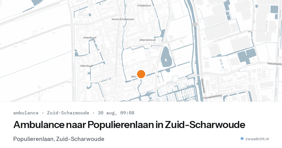 Ambulance naar Populierenlaan in Zuid-Scharwoude — 30 aug 2026