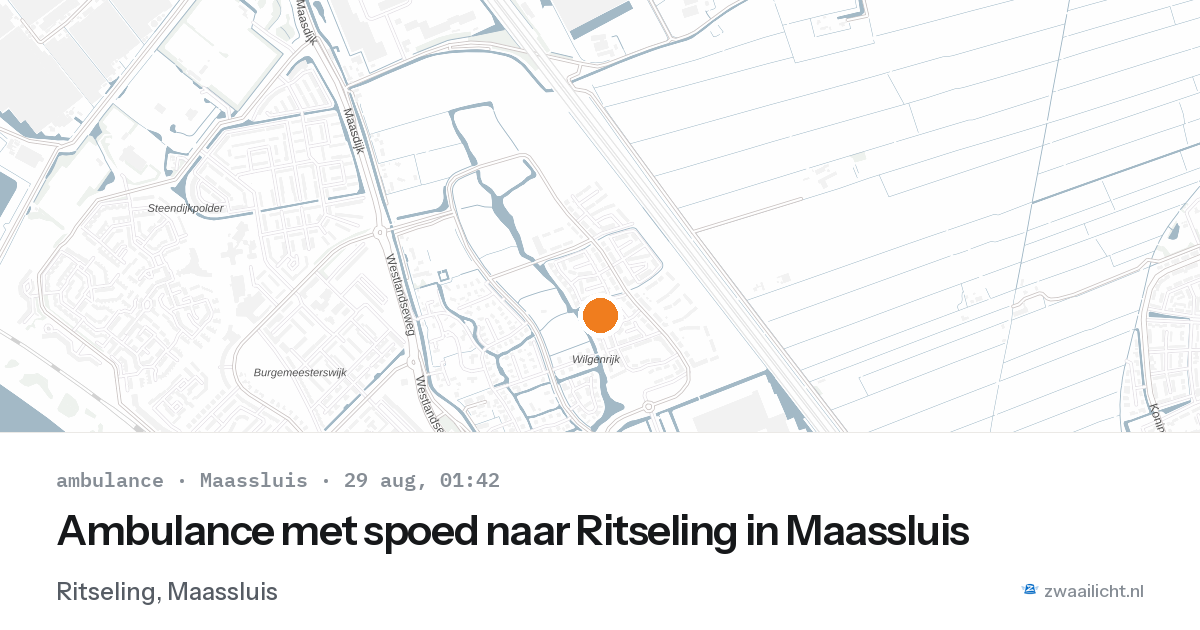 Ambulance met spoed naar Ritseling in Maassluis — 28 aug 2026