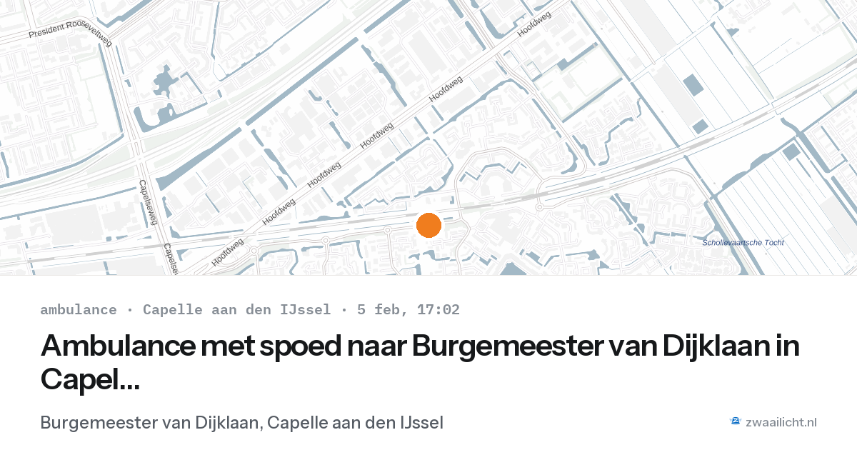 Ambulance met spoed naar Burgemeester van Dijklaan in Capelle aan den IJssel — 5 feb 2026