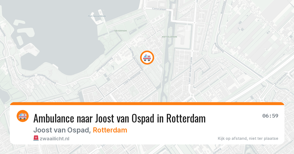 Ambulance naar Joost van Ospad in Rotterdam — 21 jun 2026