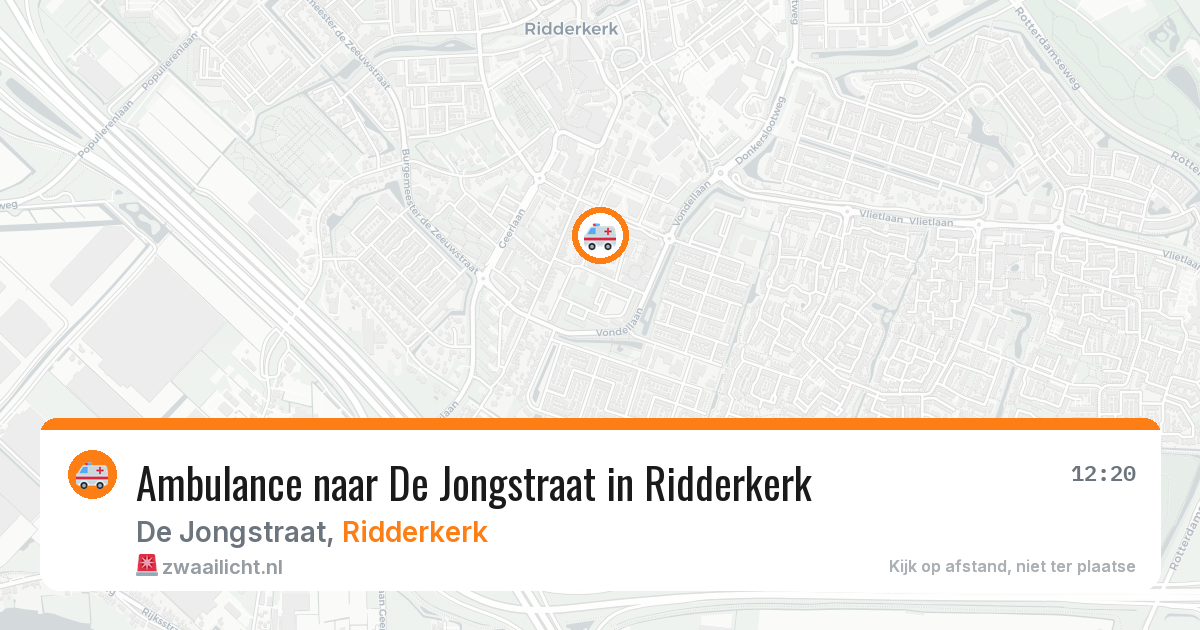 Ambulance naar De Jongstraat in Ridderkerk — 28 mrt 2026
