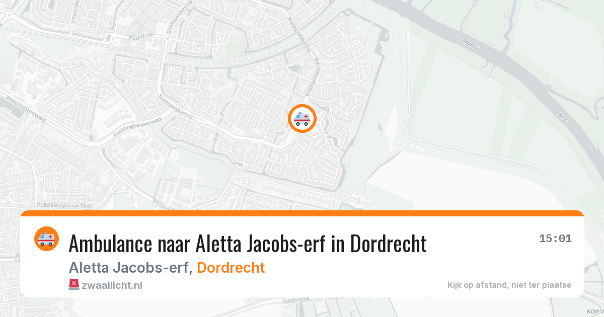 Ambulance naar Aletta Jacobs-erf in Dordrecht — 27 jun 2026