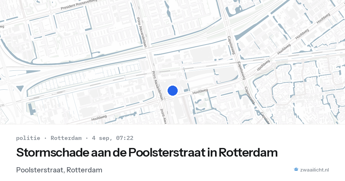 Stormschade aan de Poolsterstraat in Rotterdam — 4 sep 2026