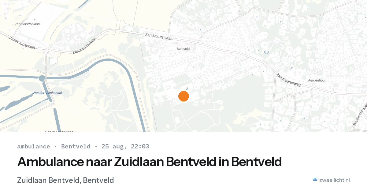 Ambulance naar Zuidlaan Bentveld in Bentveld — 25 aug 2026