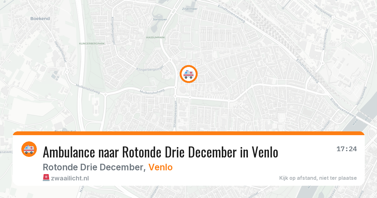 Ambulance naar Rotonde Drie December in Venlo — 8 aug 2026