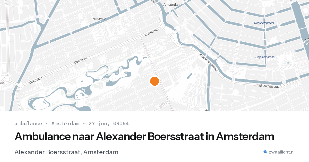 Ambulance naar Alexander Boersstraat in Amsterdam — 27 jun 2026