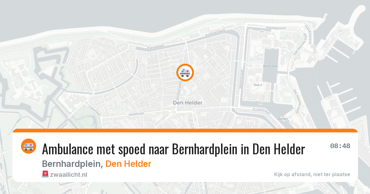 Ambulance met spoed naar Bernhardplein in Den Helder — 6 jul 2026