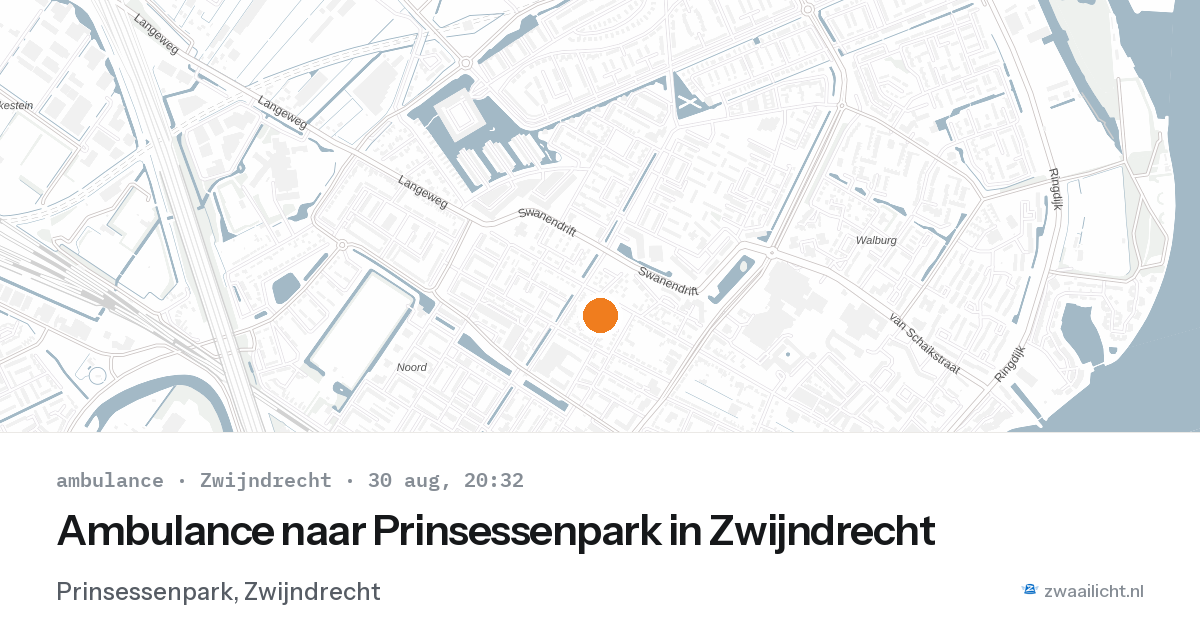 Ambulance naar Prinsessenpark in Zwijndrecht — 30 aug 2026