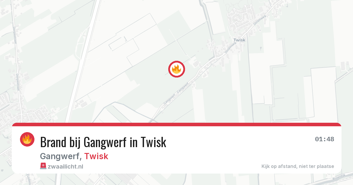 Brand bij Gangwerf in Twisk — 13 feb 2026