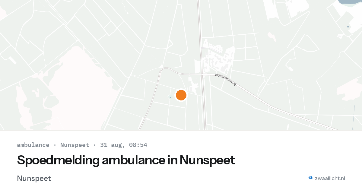 Spoedmelding ambulance in Nunspeet — 31 aug 2026