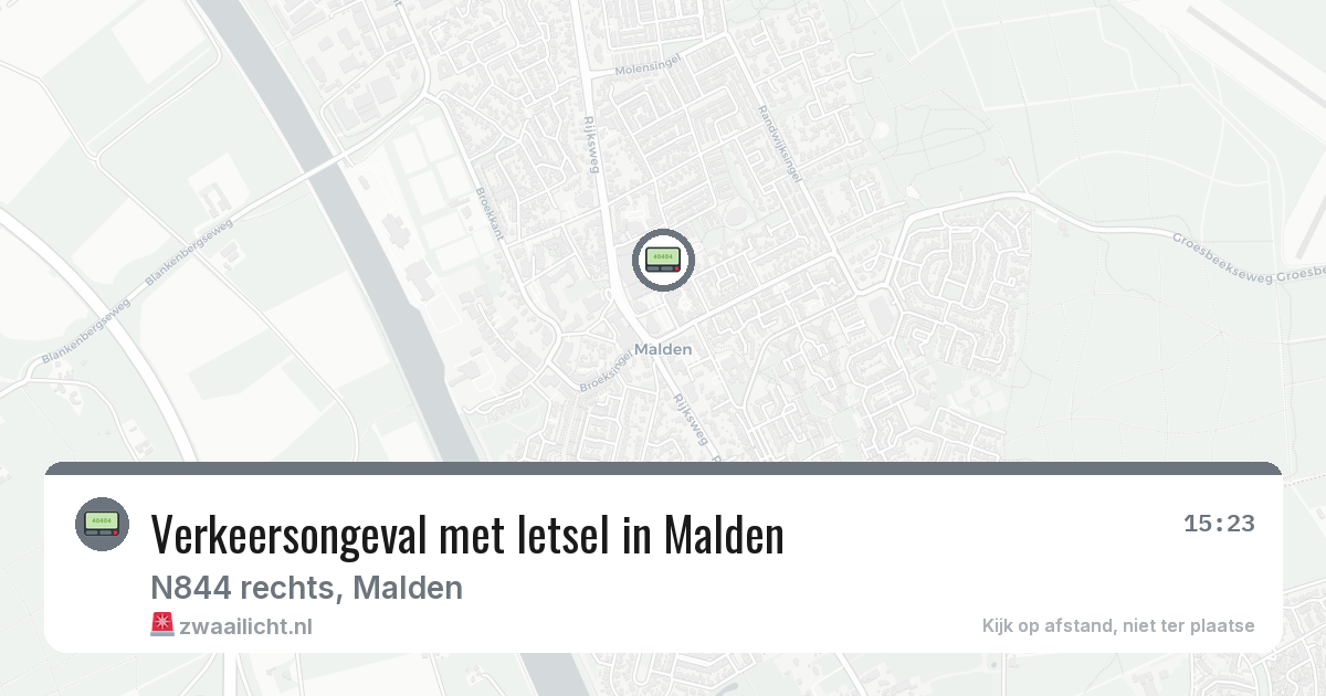 Verkeersongeval met letsel in Malden — 8 mrt 2026