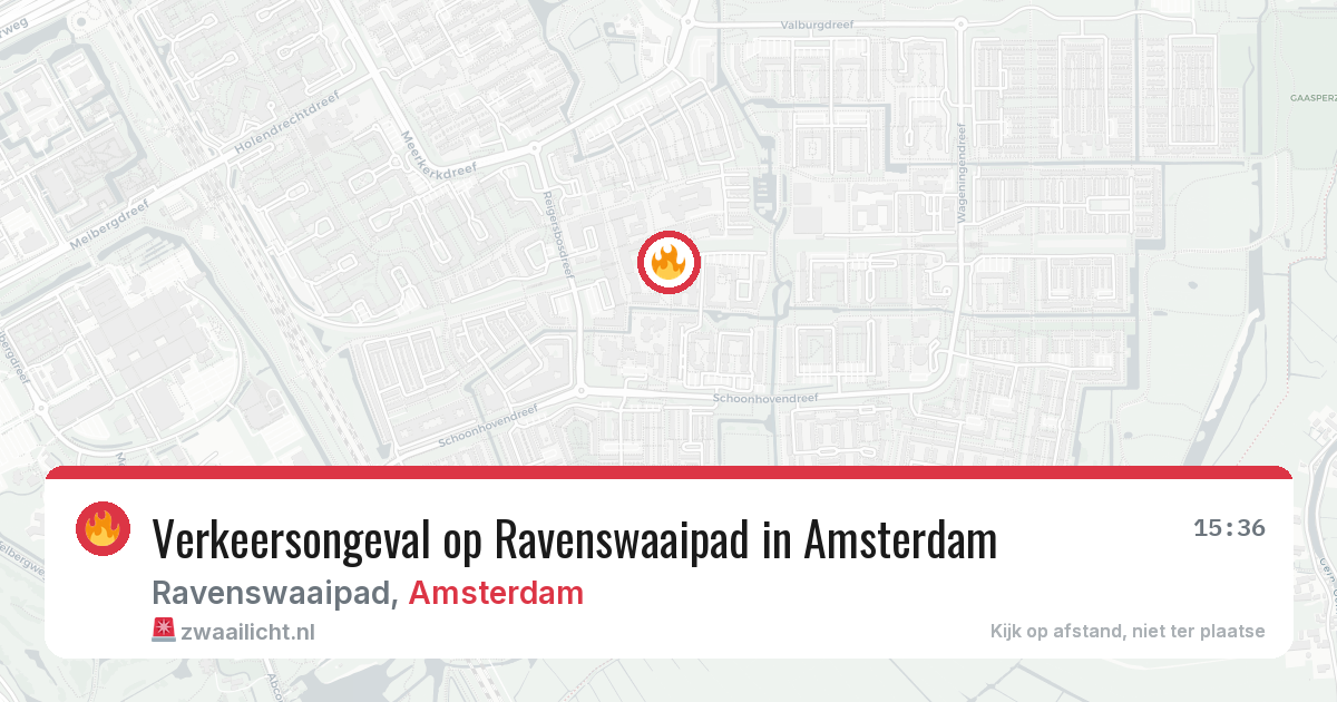 Verkeersongeval op Ravenswaaipad in Amsterdam — 13 jul 2026