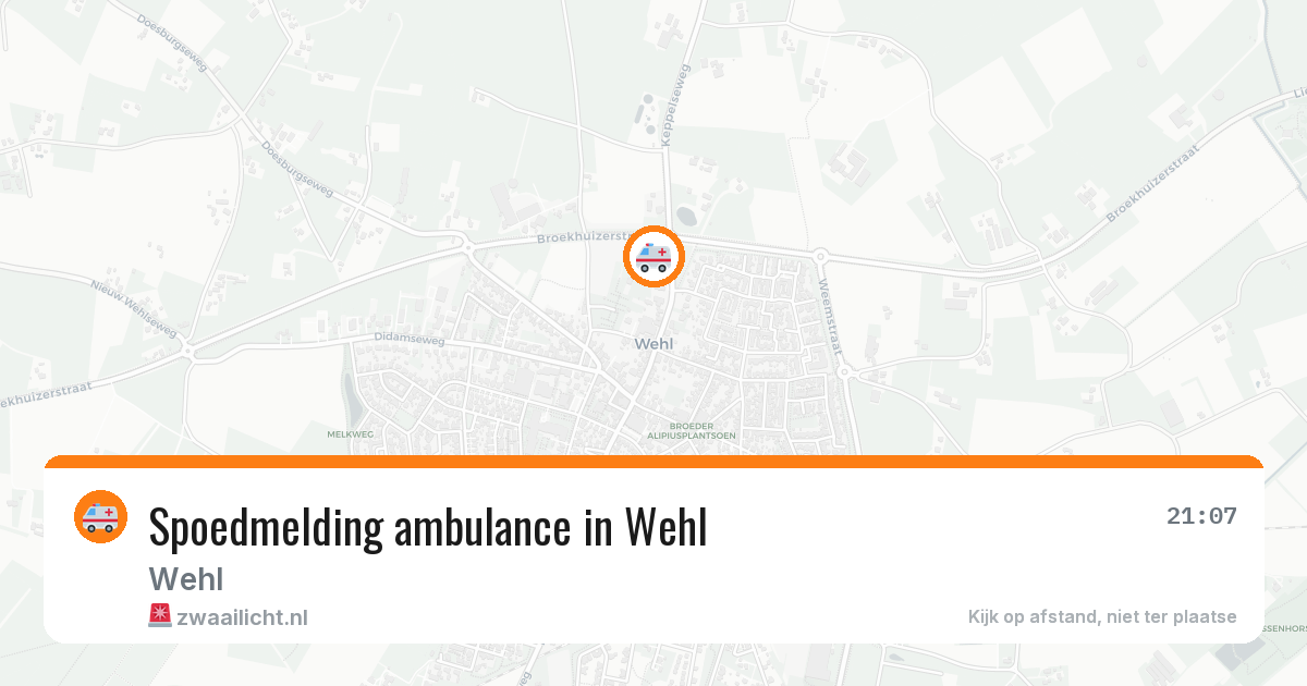 Spoedmelding ambulance in Wehl — 2 aug 2026