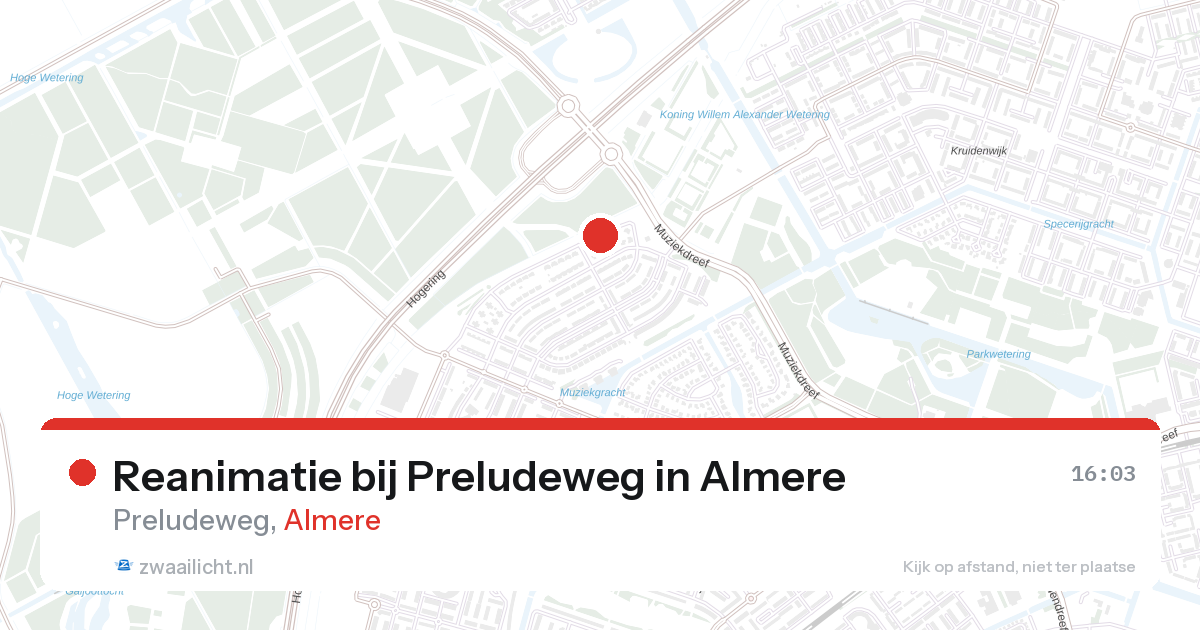 Reanimatie bij Preludeweg in Almere — 27 aug 2026