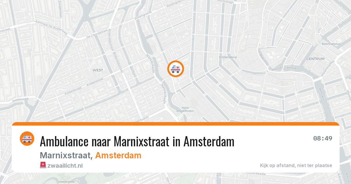 Ambulance naar Marnixstraat in Amsterdam — 18 jun 2026