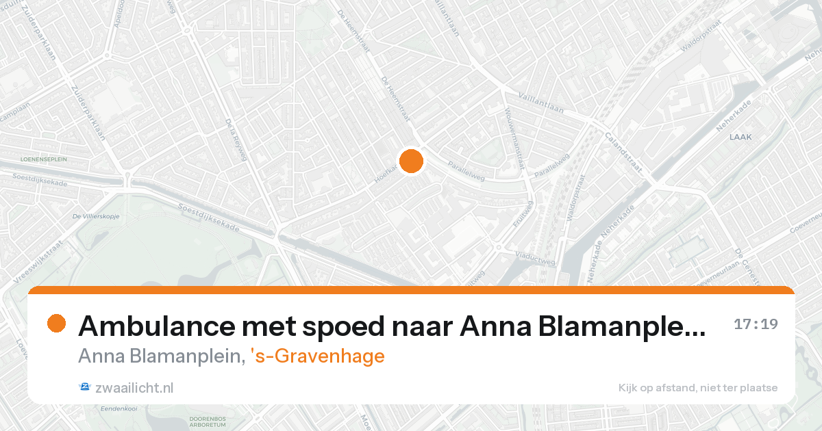 Ambulance met spoed naar Anna Blamanplein in 's-Gravenhage — 23 aug 2026