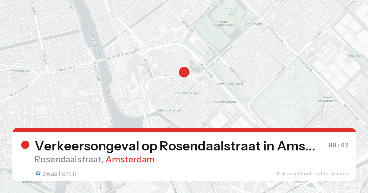 Verkeersongeval op Rosendaalstraat in Amsterdam — 18 mrt 2026