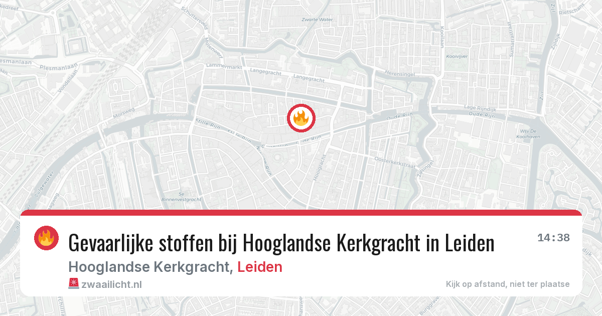 Gevaarlijke stoffen bij Hooglandse Kerkgracht in Leiden — 1 apr 2026
