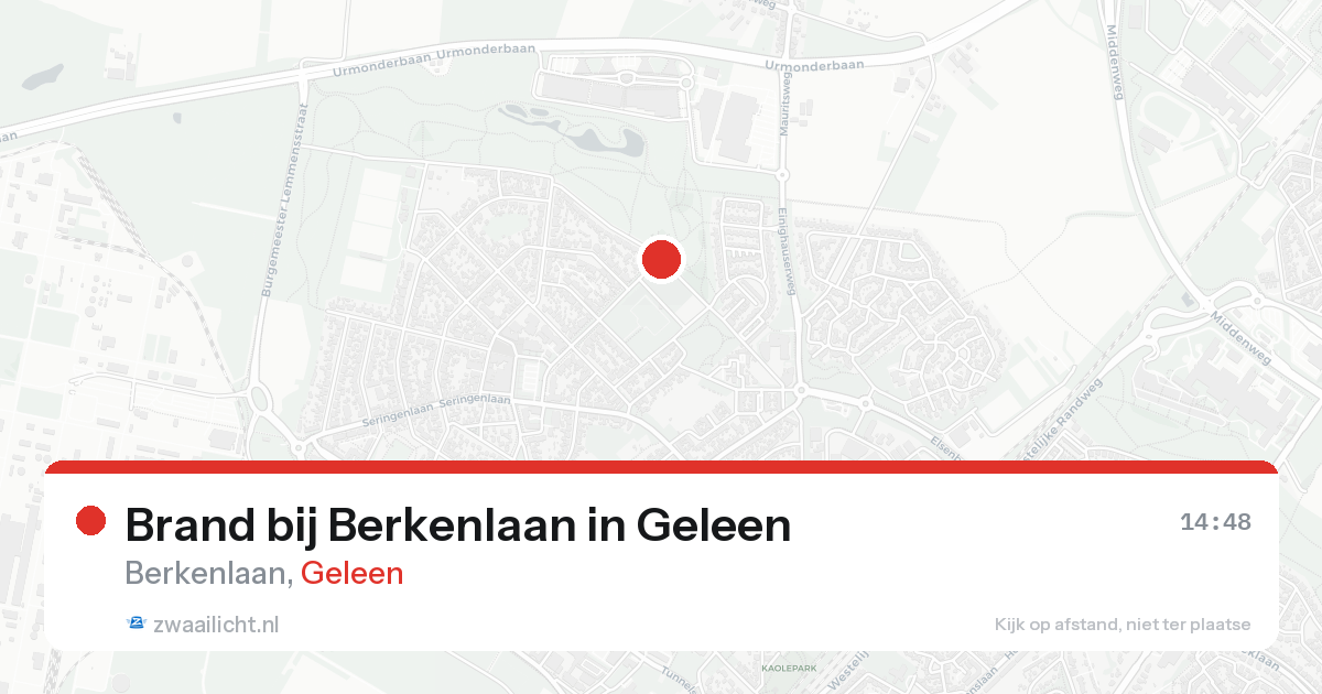 Brand bij Berkenlaan in Geleen — 14 aug 2026