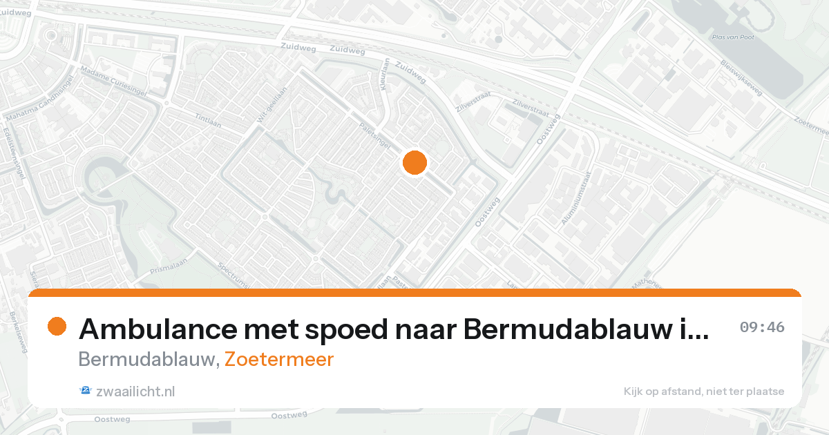 Ambulance met spoed naar Bermudablauw in Zoetermeer — 17 aug 2026