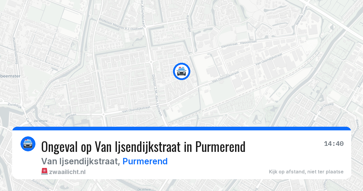 Ongeval op Van Ijsendijkstraat in Purmerend — 22 mei 2026